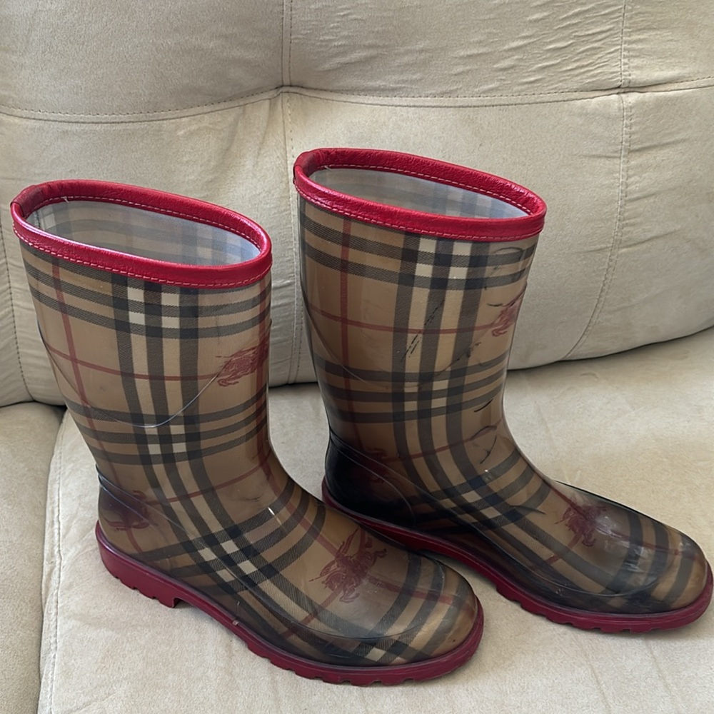 Burberry Check-Print Rain Boots